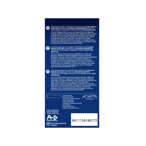 Control Adapta Nature Extra Lube síkosított óvszer - 12 db
