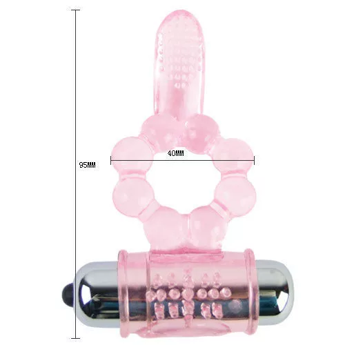 BAILE – szilikon gyűrű 10 nyelv ritmussal pink vibrációval