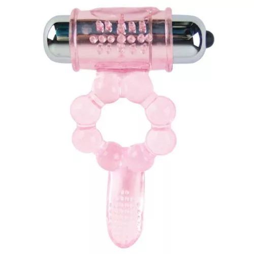 BAILE – szilikon gyűrű 10 nyelv ritmussal pink vibrációval