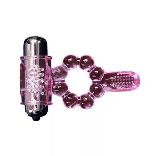 BAILE – szilikon gyűrű 10 nyelv ritmussal pink vibrációval
