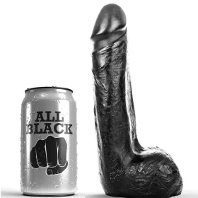 ALL BLACK – puha fekete realisztikus dildó 20 cm