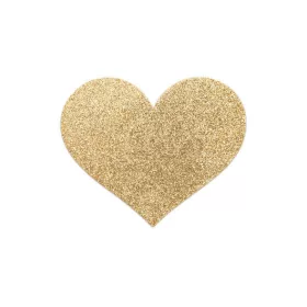  BIJOUX - Indiscrets Flash Golden Heart – érzéki mellbimbó takarók