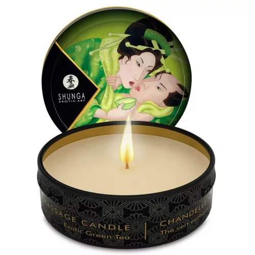 SHUNGA - érzéki masszázsgyertya zöld, 30 ml