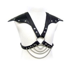 Bőr test pántokkal - prémium fém kiegészítők