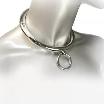 METAL HARD - BDSM nyaklánc karikával 18 cm