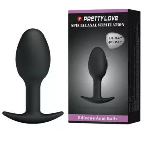 Pretty Love Silicone análdugó - fekete, 6,5cm