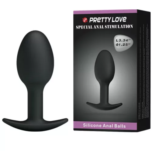 Pretty Love Silicone análdugó - fekete, 6,5cm