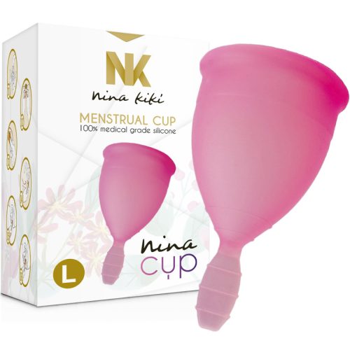 Nina Kikí - prémium menstruációs bögre, L-es méret, rózsaszín