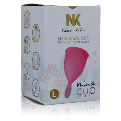 Nina Kikí - prémium menstruációs bögre, L-es méret, rózsaszín