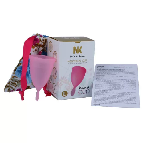 Nina Kikí - prémium menstruációs bögre, L-es méret, rózsaszín