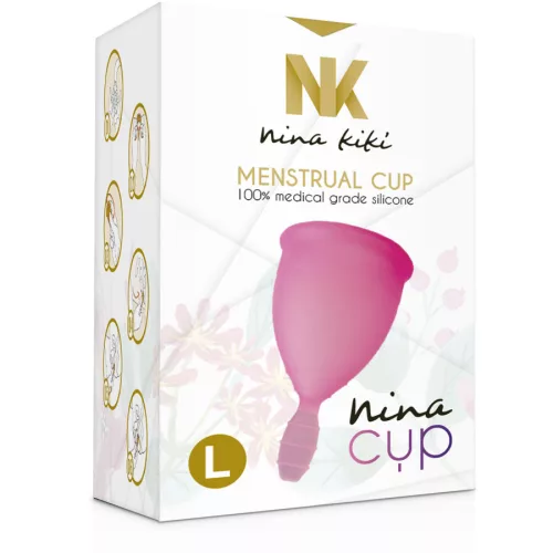 Nina Kikí - prémium menstruációs bögre, L-es méret, rózsaszín