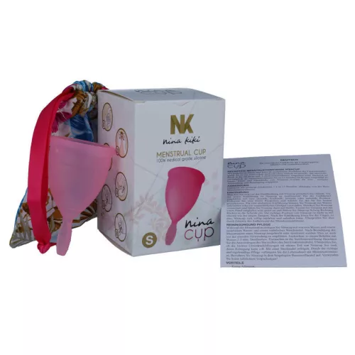 Nina Kikí - Prémium menstruációs kupa S méretben, rózsaszín