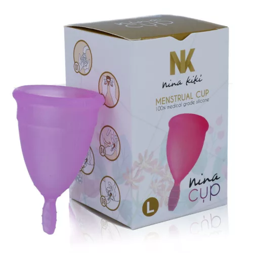 Nina Kikí - prémium menstruációs kupa L méret, lila