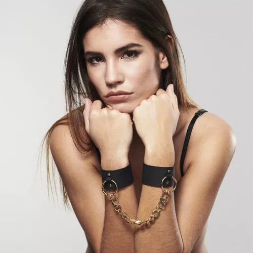Bijoux Indiscrets Maze – széles fekete mandzsetta