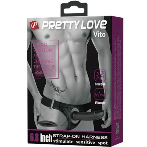 PRETTY LOVE - vibráló hallow dildós strap-on 17,3 cm