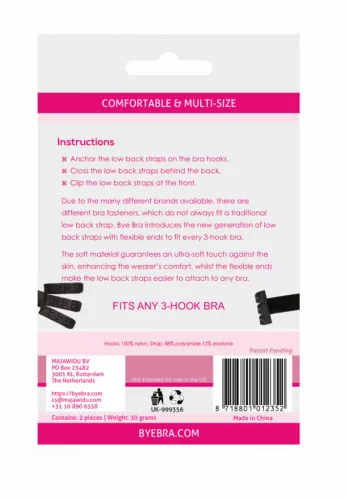 BYE-BRA – nyitott hátú melltartó adapter fekete-fehér