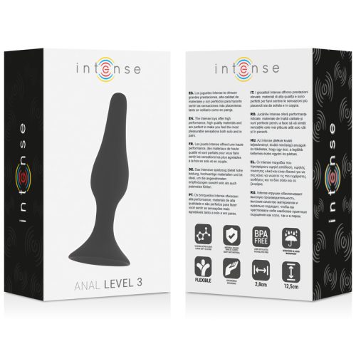 INTENSE – 3. fokozatú anális vibrátor, 12,5 cm, fekete