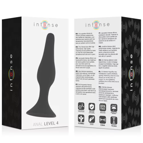 INTENSE - prémium anál vibrátor, 15,5 cm, fekete