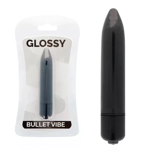 GLOSSY – prémium vékony vibrátor fekete színben