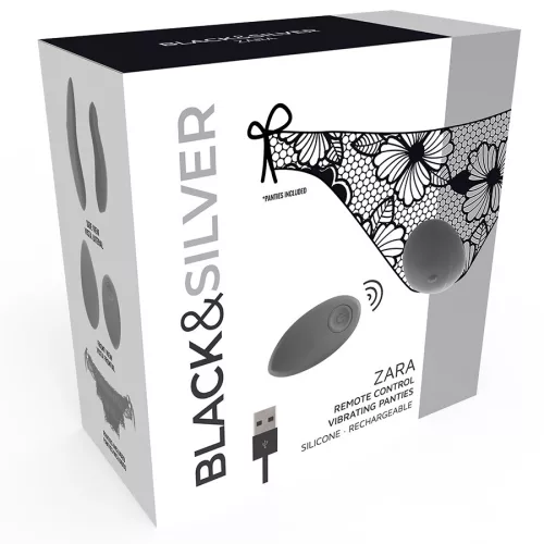 BLACK&SILVER - ZARA távirányítós izgató ingyenes bugyival