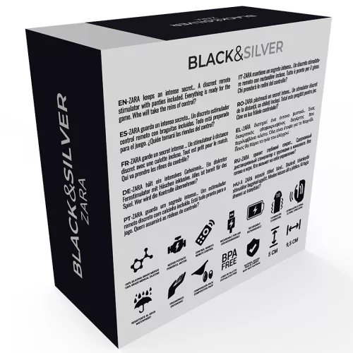 BLACK&SILVER - ZARA távirányítós izgató ingyenes bugyival