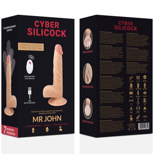 CYBER SILICOCK – távirányítós, reális dildó 23,88 cm