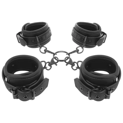 FETISH SUBMISSIVE – bőrkezes kézi-és bokakötöző szett