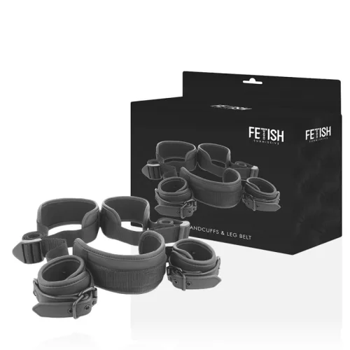 Fetish Submissive – nyitott lábú bilincs prémium neoprénnel