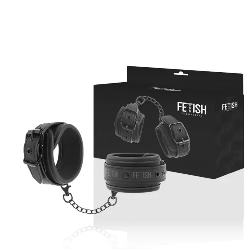 FETISH SUBMISSIVE – vegán bőr kézbilincs, puha béléssel