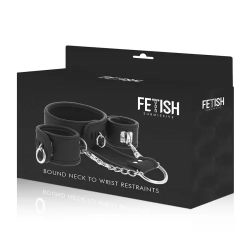 FETISH SUBMISSIVE - prémium vegán bőr nyakék és bilincs