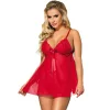 SUBBLIME – piros babydoll masnival és virágos csipkével
