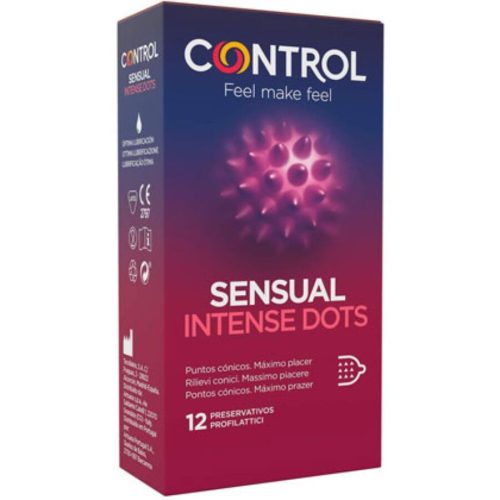 CONTROL - tüskeformájú óvszer, 12 db prémium élvezetért
