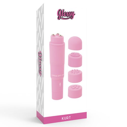 GLOSSY Kurt – stílusos mini masszírozó rózsaszínben