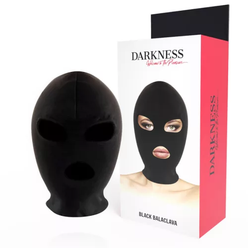 DARKNESS - fekete BDSM alávetett maszk száj és szem számára