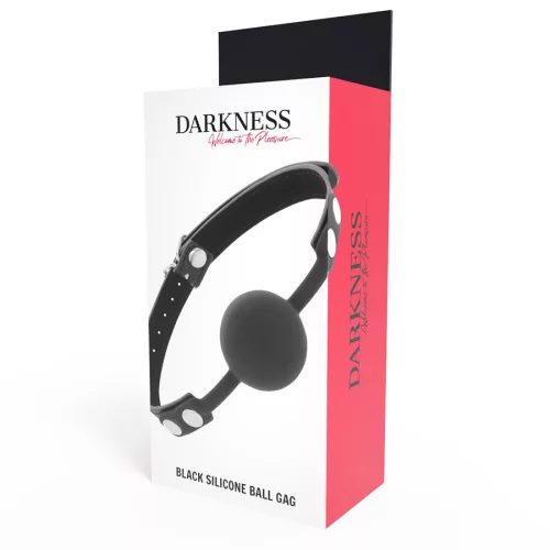 Darkness – fekete szilikon gagszíj intim játékhoz