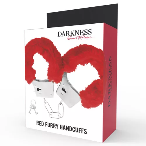 DARKNESS – piros szegélyű fém bilincsek