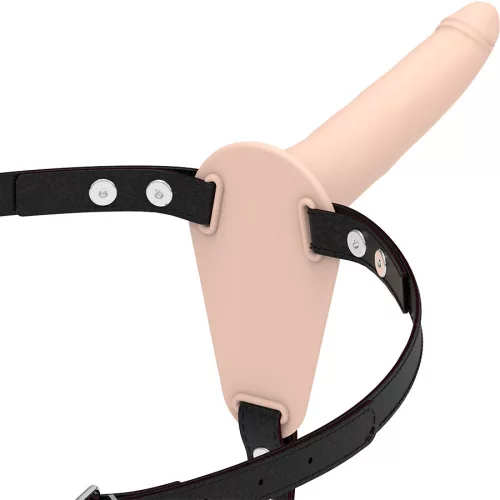 Fetish alárendelő hám - hús színű szilikon 15 cm