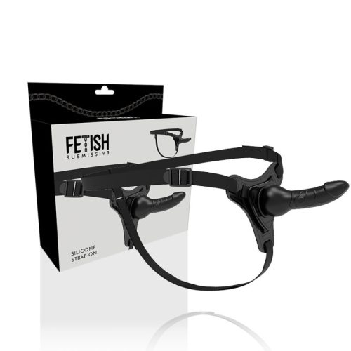 Fétis szubmisszív hám - fekete szilikon 16 cm realisztikus