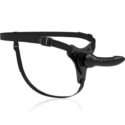 Fétis szubmisszív hám - fekete szilikon 16 cm realisztikus