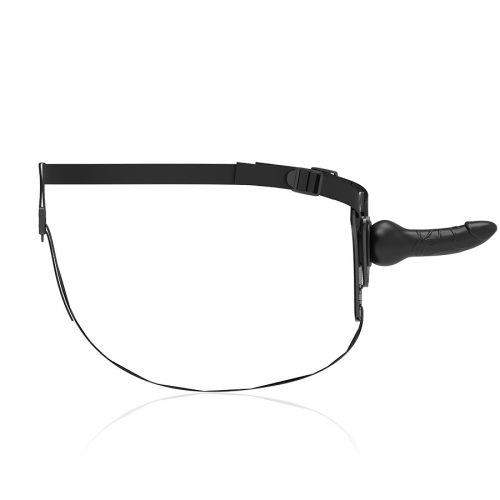 Fétis szubmisszív hám - fekete szilikon 16 cm realisztikus