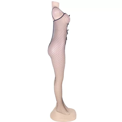 QUEEN fehérnemű – masnival díszített bodystocking S-L