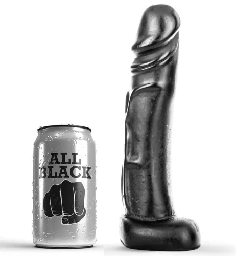 ALL BLACK - elegáns, 22 cm-es prémium dildó