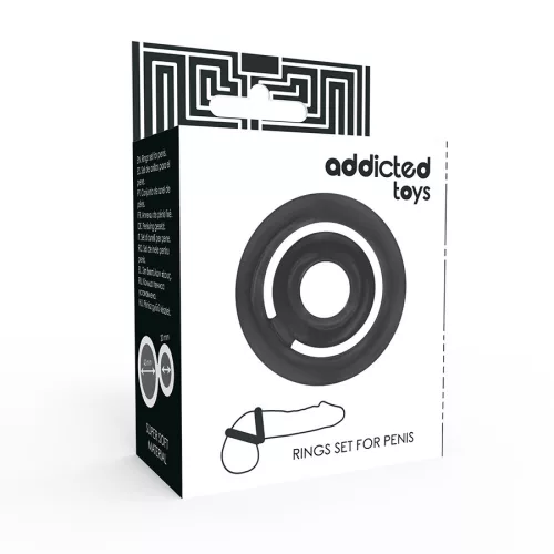 ADDICTED TOYS – Prémium fekete péniszgyűrű