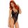 LEG AVENUE – virágos csipke tanga teddy, dekoltázzsal