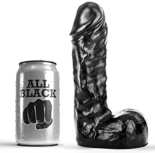 ALL BLACK - elegáns, 19 cm-es intim dildó