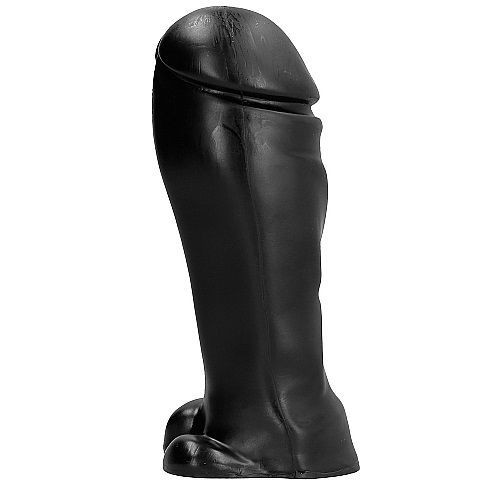 ALL BLACK – 22 cm-es széles talpú dildó