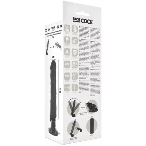 BASECOCK – valósághű vibrátor távirányítóval, 21 cm