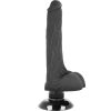 BASECOCK – élethű fekete vibrátor 2 az 1-ben, 18,5 cm