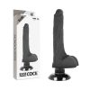 BASECOCK – élethű fekete vibrátor 2 az 1-ben, 18,5 cm