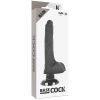 BASECOCK – élethű fekete vibrátor 2 az 1-ben, 18,5 cm